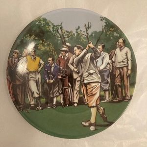 Philippe Deshoulieres Lalique golfing cocktail plate